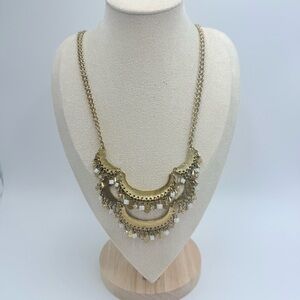 Vintage Gold Tone Tribal Tiered Crescent Ethiopian Wedding Necklace
